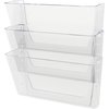 Deflecto Wall Pocket System, Letter, 13"x4"x19", 3/ST, Clear 3PK DEF73601RT
